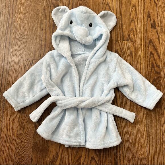 Hudson Baby plush light blue elephant robe, size 9M - Picture 1 of 3